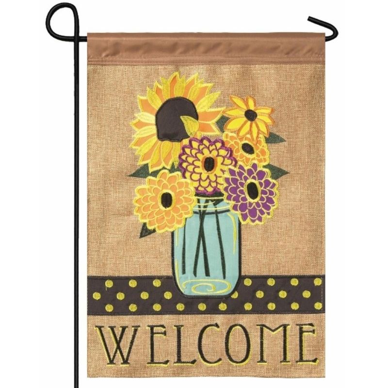 Summer Floral Welcome Garden Flag